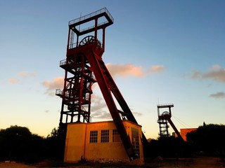 Fototapeta na wymiar Coal shafts in Serbariu coal mine museum. Carbonia (Sardinia - Italy) 