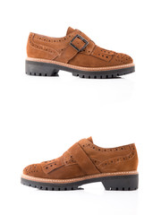 Group of shoes on isolated background, comfortable footwear.