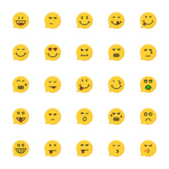 Fototapeta premium set of yellow emoji speech bubble