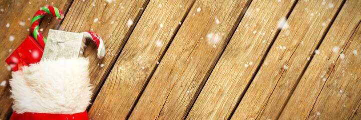 Composite image of snow falling