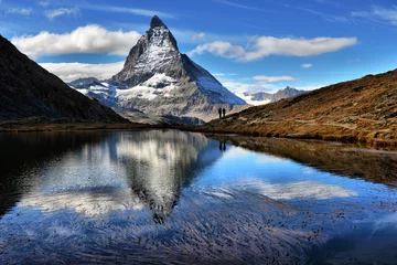 Papier Peint photo Cervin Mt Matterhorn reflected in Riffelsee Lake Zermatt Canton of Valais Switzerland