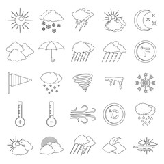 Weather icons set, outline style