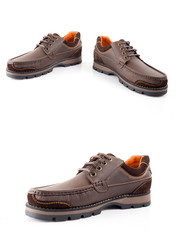 Group of shoes on isolated background, comfortable footwear.