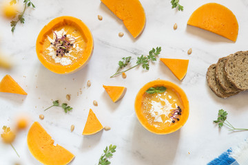 Soup pumpkin Top view