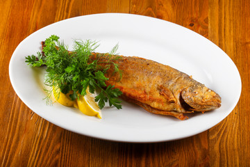 Roasted trout