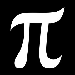The Greek letter PI. The symbol of the mathematical constant. Isolated Vector Illustration, icon.