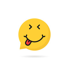 satisfied emoji speech bubble logo