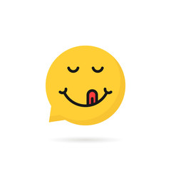 yummy emoji speech bubble logo