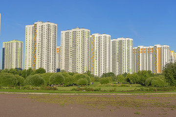 Fototapeta na wymiar type of residential area of the city