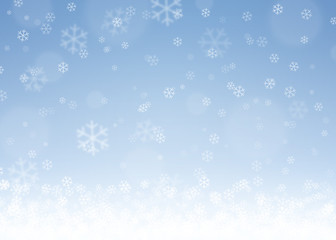 Naklejka na ściany i meble Christmas blue snow background 2