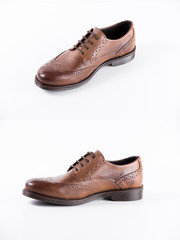 Group of shoes on isolated background, comfortable footwear.