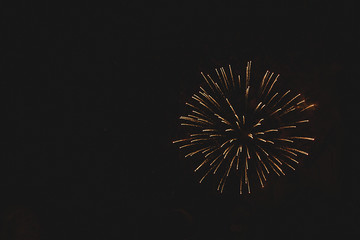 Bright fireworks in the night sky on a holiday