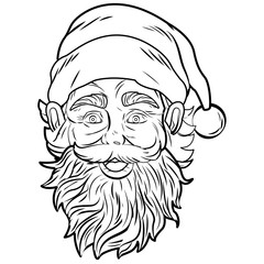 Santa claus face pop art cartoon