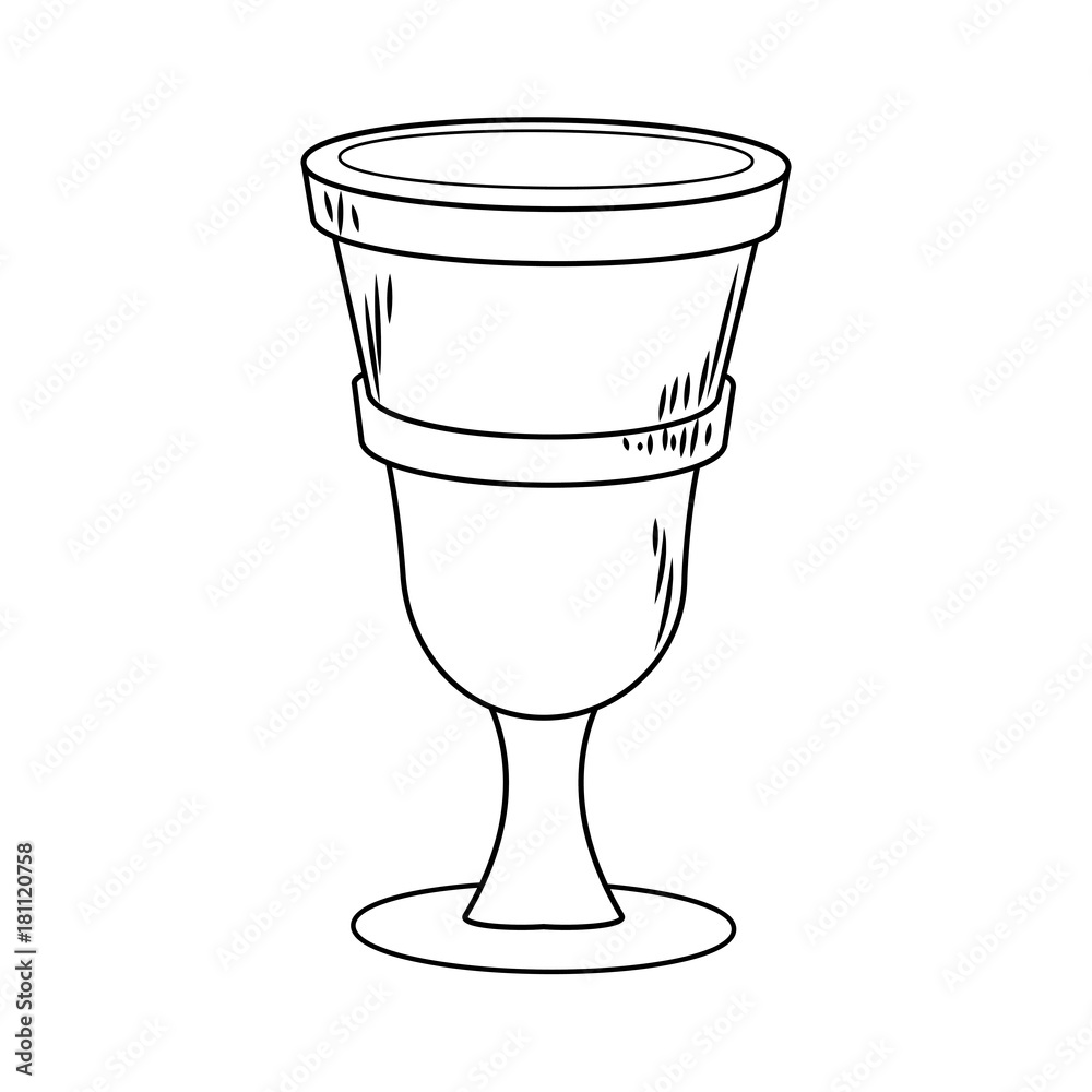 Sticker chalice cartoon isolated