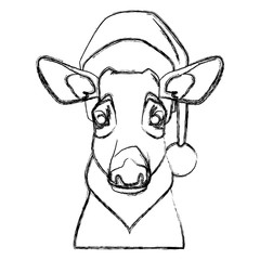 Christmas reindeer pop art cartoon