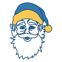 Santa claus face pop art cartoon