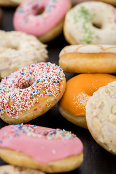 Fresh made Donuts (close-up shot)
