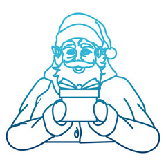 Santa claus with gift box cartoon