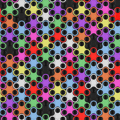 Spinner seamless pattern background. Texture of fidget spinner. Ammo.