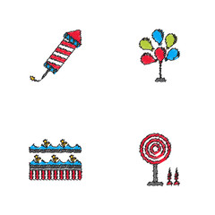 Circus Icons collection in Hatching style