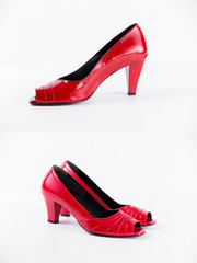 Group of shoes on isolated background, comfortable footwear.