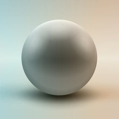 Three-dimensional  white pearl colored globe, design element.