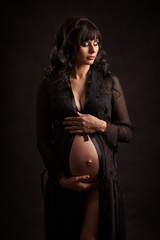 pregnant girl in black dress