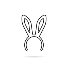 Fototapeta na wymiar black thin line bunny ears mask logo