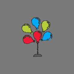 balloons icon in Hatching style