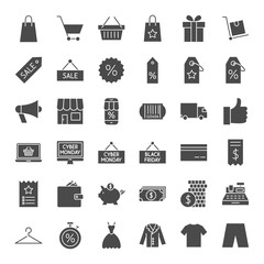 Black Friday Solid Web Icons