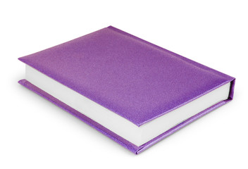 purple organizer spiral notebook paper book isolated over white background