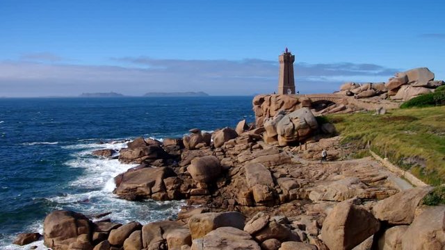 Leuchtturm Phare de Ploumanach in der Bretagne in Frankreich