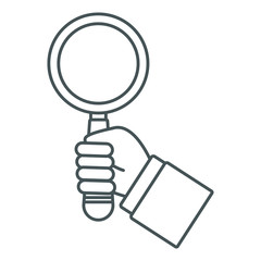 Hand with magnifying