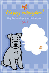 犬　年賀状　デザイン　イラスト　シュナウザー