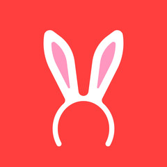 white bunny ears mask logo