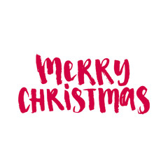 Merry Christmas vector text Calligraphic Lettering design card template.