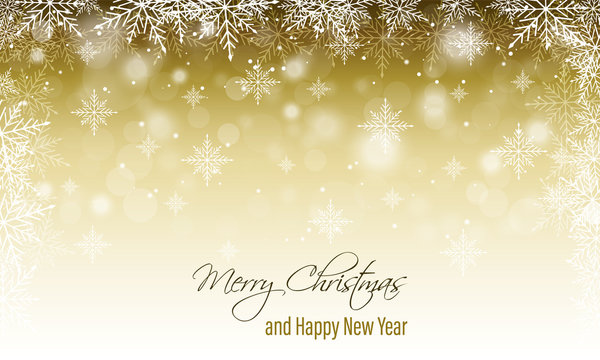 Christmas and New Year wishes. Winter vector blurred banner with snow and snowflakes.