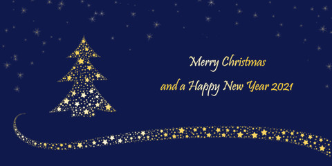 Fototapeta na wymiar Christmas Card - Merry Christmas and a happy new year 2021