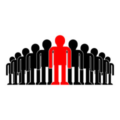 Leader in crowd. Boss concept business Vector illustration