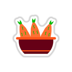 Cooking fish soup icon. Vector Flat illustration sticker