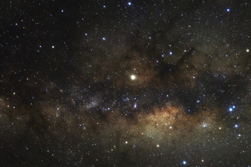 Milky way galaxy with stars and space dust in the universe, Long exposure photograph, with grain.