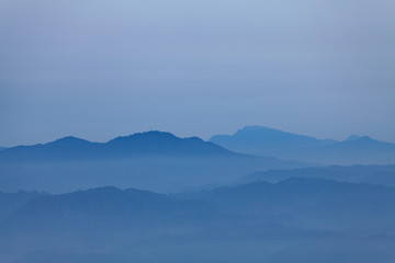 Landscape high mountain sunrise  at Phu Hin Rong kla National Park, Phitsanulok in Thailand