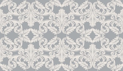 Baroque pattern decor for invitation, wedding, greeting cards. Vector illustrations geometric layout