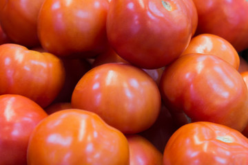 large red tomatoes closeup