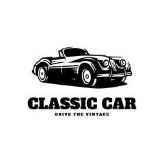 Classic car illustration, Classic Car Logo Badge