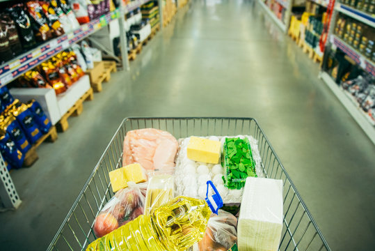 store basket full with food
