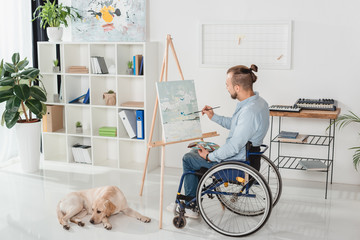 disabled man painting
