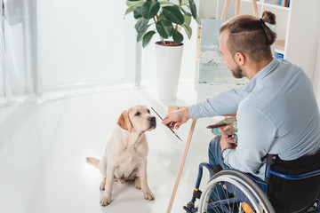 disabled man painting