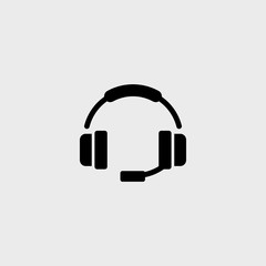 Headphones flat vector icon