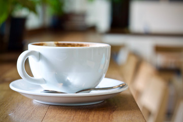 Coffee cup hot breakfast in the morning 